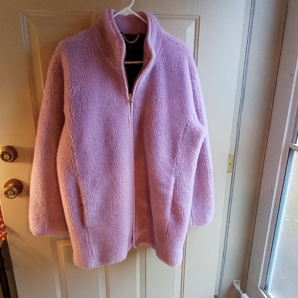 J Crew Zip Up Plush Jacket, XL